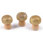 MOREX s.r.o. Dřevěné houby s glitry Balení produktu: 3 ks Varianta: 2 zlatá – Zbozi.Blesk.cz