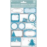 Anděl Samolepicí jmenovky na dárky - modrobílé se stříbrnou ražbou - 24 ks - 1462 – Zboží Dáma