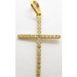 Klenoty Budín Dámský zlatý přívěsek se zirkony větší křížek 01185 – Zboží Dáma