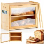 Dvoupatrový chlebník s policí a kleštěmi VILDE 40x20x31 cm – Zboží Dáma