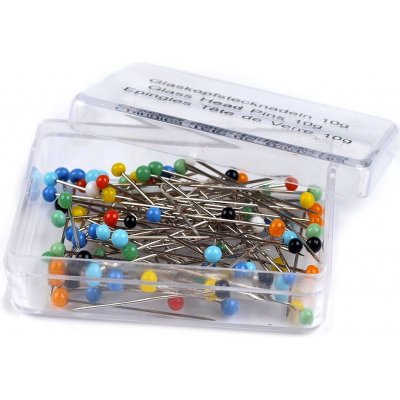 Špendlíky se skleněnou hlavičkou délka 32 mm – Zboží Mobilmania