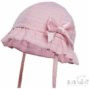 Dívčí letní klobouček s mašličkou růžová