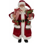 Vánoční dekorace taťka Santa Claus v kožichu s dárky - 16*10*27 cm - Clayre & Eef – Zboží Dáma