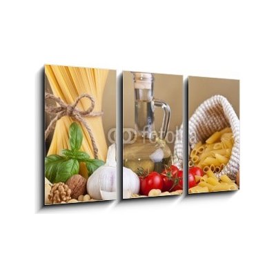 Obraz 3D třídílný - 90 x 50 cm - Preparing pasta with specific ingredients Příprava těstovin se specifickými přísadami – Zboží Mobilmania