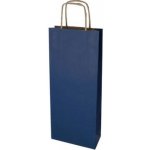 Papírová taška na víno modrá 140x80x390 mm s krouceným uchem od 25 ks – Zboží Živě