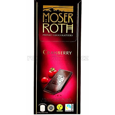 Moser Roth Hořká čokoláda, brusinka, 125 g