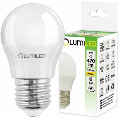 Lumiled LED žárovka LED E27 P45 5W = 40W 470lm 3000K Teplá bílá 180° – Zboží Živě