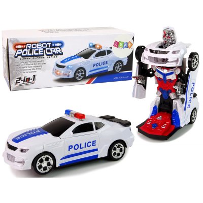 Mamido Policejní auto Robot Transformers 2v1 s efekty