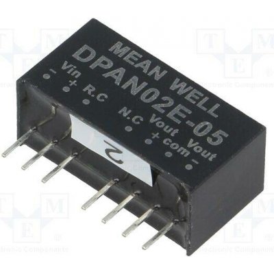 MEAN WELL DPAN02E-05 Měnič: DC/DC; 2W; Uvst: 4,5÷9VDC; Uvýst: 5VDC; Uvýst2: -5VDC; SIP8