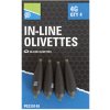 Olověná zátěž a brok Preston Olůvka Inline Olivettes 6g 4ks