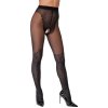 Dámské erotické punčochy Cottelli Crotchless Lace Tights 2510405 Black