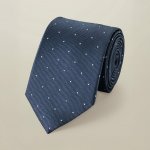 Charles Tyrwhitt Spot Silk Tie Steel Blue – Zboží Mobilmania