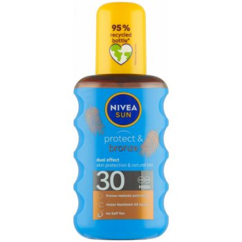 Nivea Sun Protect & Bronze olej na opalování spray podporující zhnědnutí SPF30 200 ml