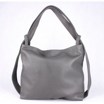Dámská kabelka a batoh v 1 velká kožená kabelka na rameno a batoh 12 šedá – Zboží Mobilmania