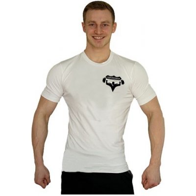 Elastické tričko Superhuman malé logo bílá /černá – Hledejceny.cz