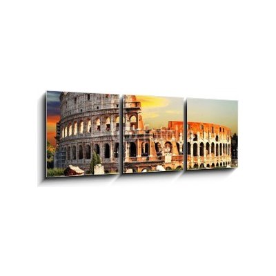 Obraz 3D třídílný - 150 x 50 cm - great Colosseum on sunset, Rome skvělé Koloseum na západ slunce, Řím – Zboží Mobilmania