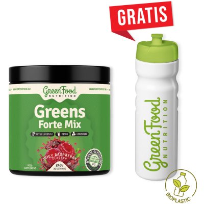 GreenFood Nutrition Greens Forte Mix 240 g + Ekologická láhev Malina – Hledejceny.cz