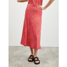 ZOOT.lab Norine vzorovaná midi sukně s rozparkem béžovo-červená