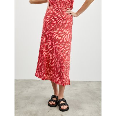 ZOOT.lab Norine vzorovaná midi sukně s rozparkem béžovo-červená
