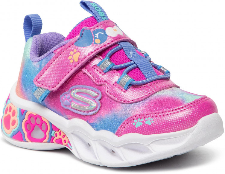 Skechers dětské tenisky Bobs PRETTY PAWS 300100N/PKMT Svítící růžová