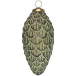 Clayre & Eef Zeleno-hnědá skleněná ozdoba šiška Ø 7*15 cm – Hledejceny.cz