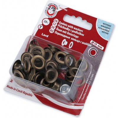 Průchodky s podložkou vnitřní Ø7 mm / vnější Ø13 mm, velké, 2 staromosaz – Hledejceny.cz