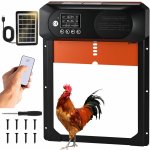 Amzon Automatická dvířka do kurníku Cieex s časovačem, vodotěsný LED displej, světelný senzor, dálkové ovládání, Barvy a parametry Materiál hliníková slitina – Zboží Mobilmania