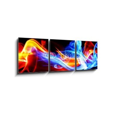 Obraz 3D třídílný - 150 x 50 cm - Fire and ice Oheň a led – Zboží Mobilmania