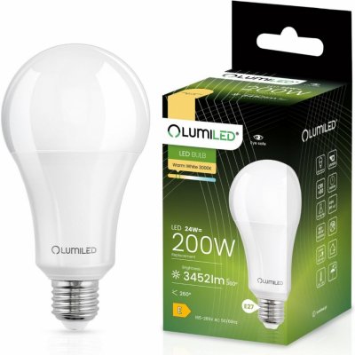 Lumiled LED žárovka E27 A80 24W , 200W 3452lm 3000K Teplá 260° CCD – Zbozi.Blesk.cz