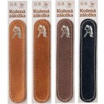 Kožená záložka do knihy Vodnář - kůže černá semiš, zlatá ražba – Hledejceny.cz