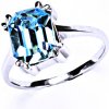 Prsteny Čištín Stříbrný prsten s krystalem aqua bohemica T 1201