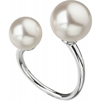 Evolution Group CZ Stříbrný prsten se dvěma Preciosa perlami bílý 35053.1 – Zboží Mobilmania