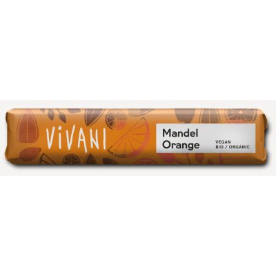 Vivani Čokoláda rýžová MANDLE - POMERANČ BIO vegan - 35 g – Zboží Mobilmania