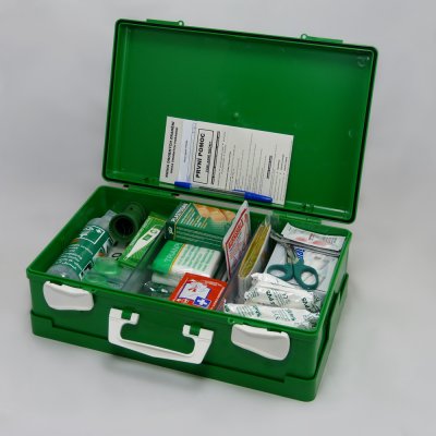 VMBal kufr první pomoci s náplní výroba zelená plastová lékárnička 4191