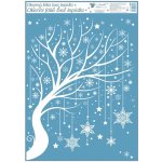 Okenní folie s glitrem 50x35cm zimní stromy – Sleviste.cz