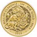 The Royal Mint zlatá mince Bull of Clarence Tudor Beasts 2023 1 oz