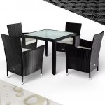 FurniGO Zahradní ratanová sestava Berlin 1+4černý – Zboží Mobilmania
