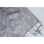 Hedvábná šála Jamawar malá šedá – Zboží Mobilmania