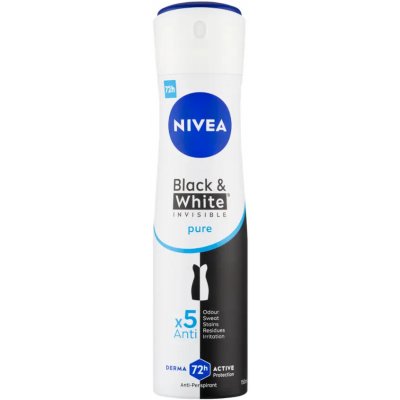 NIVEA deospray pro ženy Black & White Invisible Pure 150 ml – Hledejceny.cz