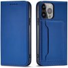 Pouzdro a kryt na mobilní telefon Apple Hurtel Magnet Card iPhone 14 Pro Max flip cover wallet stand blue 5907769347764