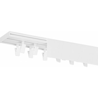 Dekodum Stropní kolejnice z PVC dvouřadá bílá s krytem 220 cm na žabky – HobbyKompas.cz