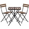 Zahradní sestava Stilista M87068 Zahradní bistro set 2 židle + stůl, dřevo/kov