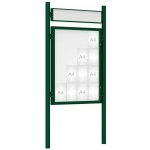 PROCITY Venkovní vitrína model 1000 16 x A4, zelená, včetně sloupků a záhlaví | Zboží Auto