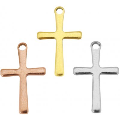 Přívěsek křížek ve třech barevných provedeních z chirurgické oceli - Povrchová úprava Bez galvanizace TC 098 – Zboží Dáma
