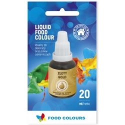 Airbrush perleťová barva tekutá Food Colours New Gold 20 ml