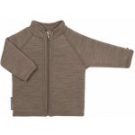 Cardigan z merino vlny pro děti hnědý nature melange Smallstuff – Zboží Dáma