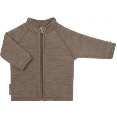 Cardigan z merino vlny pro děti hnědý nature melange Smallstuff – Zboží Dáma