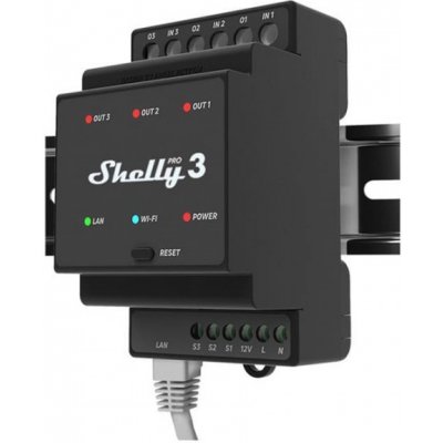 Shelly Pro 3 spínací modul 3x 16A (LAN, WiFi, Bluetooth) SHELLY-PRO-3 – Zbozi.Blesk.cz