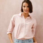 Dlouhá košile s vichy kostkou růžová šedá/bílá – Zboží Mobilmania