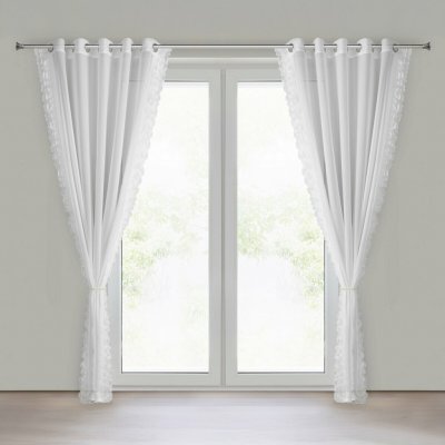 EUROFIRANY ZÁCLONA NA KROUŽCÍCH LUISA 140X250 CM BÍLÁ – Hledejceny.cz